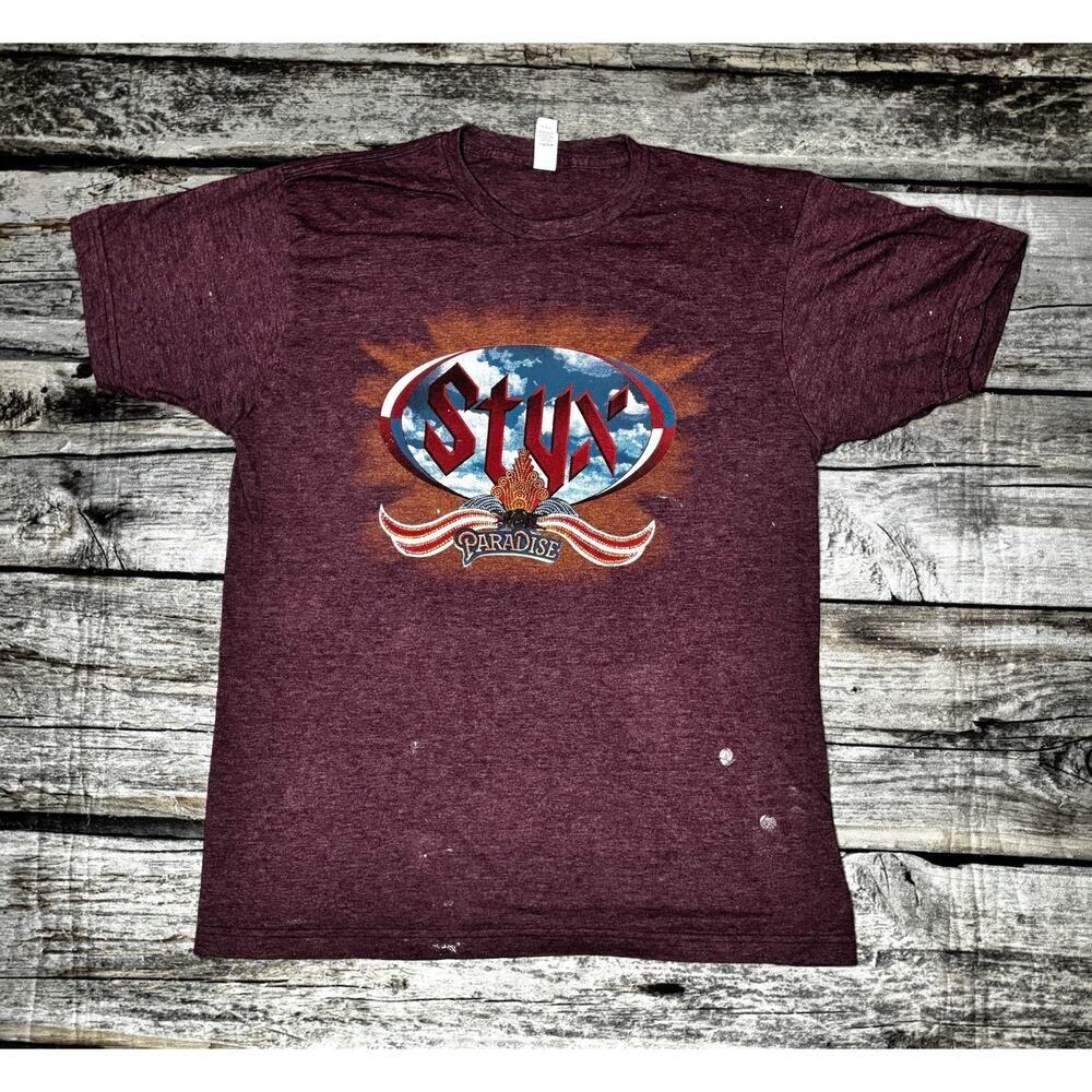 Styx Band T-Shirt Paradise Theatre Tour Rock n Roll Mens Size Large Tultex